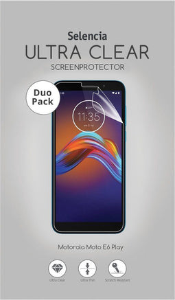 Selencia Screen protector - Geschikt voor Motorola Moto E6 Play - Duo Pack Ultra Clear Screenprotector smartphone