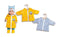 Heless Poppenkleding Dubbelzijdige Jas Geel/blauw 28-35 Cm