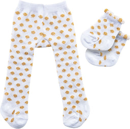 Heless Poppenmaillot En Sokken Polyester Goud/wit 28-35 Cm