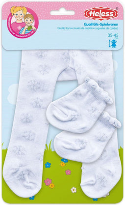 Heless Poppenmaillot En Sokken Polyester Wit/zilver 28-35 Cm