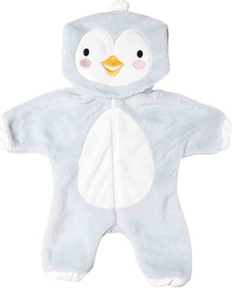 Heless Poppenonesie Pinguïn Junior Fluweel Wit/grijs