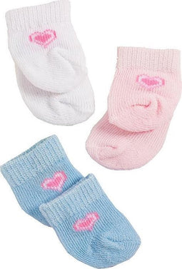 Heless Poppensokken 3 Paar 28-35 Cm Roze, Wit, Blauw