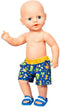 Heless Poppenzwembroek Dino 35-45 Cm Polyester Blauw/oranje