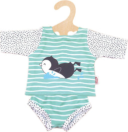 Heless Poppenzwemkleding Penguin Dot 28-35 Cm Mintgroen