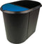 Helit H6103993 Prullenbak 29 l Kunststof Zwart, Blauw 1 stuk(s)