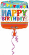 Helium Ballon Happy Birthday Vlaggen 43cm leeg