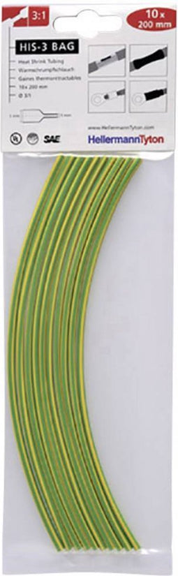HellermannTyton 308-31217 Krimpkous assortiment Groen, Geel 12 mm 4 mm Krimpverhouding:3:1 10 stuk(s)