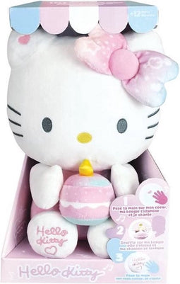 Hello Kitty Interactieve Pluche Verjaardag +/- 26 cm - JEMINI - Interactieve muziek, kaars en gelach.