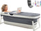 HelloBath® Opvouwbaar bad - XXL Goliath (Comfort) - Donker Grijs - 157cm - Inklapbaar bad - Zitbad voor volwassenen - Bath Bucket - Extra: Luxe Badkussen, Deksels, Badlamp & Opbergtas