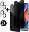 Podec iPhone 13 - Privacy Screenprotector en Camera Lens Protector - Gehard Beschermglas - (2 stuks)