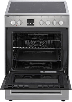 ETNA FIV760RVS - Vrijstaand inductie fornuis - 4 kookzones - Elektrische oven 65 liter - RVS - 60 cm