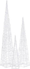 vidaXL - Lichtkegelset - decoratief - LED - warmwit - 60/90/120 - cm - acryl