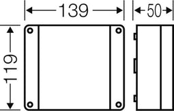 Hensel 60000765 Verdeeldoos Halogeenvrij, Verzegelbaar (l x b) 139 mm x 119 mm 1 stuk(s)