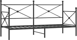 vidaXL - Slaapbank - zonder - matras - 90x190 - cm - staal - zwart