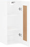 vidaXL - Wandkast - 34,5x34x90 - cm - bewerkt - hout - hoogglans - wit