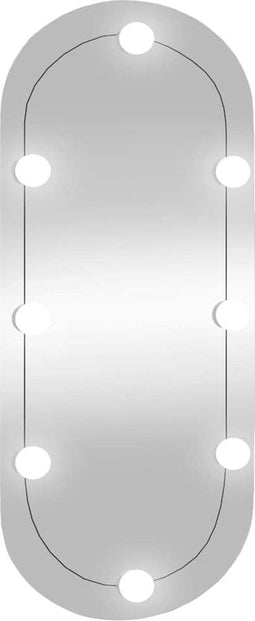vidaXL - Wandspiegel - met - LED's - ovaal - 35x80 - cm - glas
