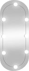 vidaXL - Wandspiegel - met - LED's - ovaal - 35x80 - cm - glas