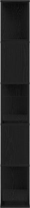 vidaXL - Boekenkast - 5-Laags - Zwart - Eiken - 45x23,5x162,5 - cm - Bewerkt - Hout