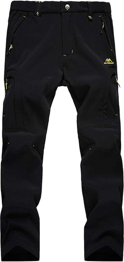 Heren Softshell Winter Fleece Gevoerde Broek Outdoor Wandelen Klimbroek Waterdichte Ski Wandelbroek - maat 4XL