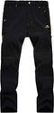 Heren Softshell Winter Fleece Gevoerde Broek Outdoor Wandelen Klimbroek Waterdichte Ski Wandelbroek - maat 4XL