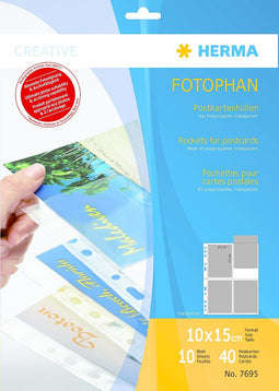 Herma briefkaartenvel. 10x15 10x4 vel transparant 7695