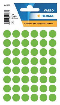 HERMA - Etiket 1868 rond 12mm fluor groen 240 stuks