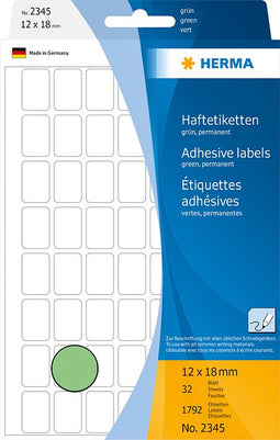 HERMA - Etiket herma 2345 12x18mm groen 1792 stuks