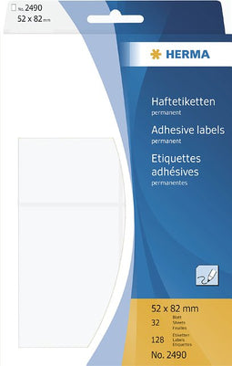 HERMA - Etiket herma 2490 52x82mm wit 128 stuks