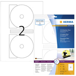 HERMA - Etiket herma 8624 cd 116mm wit opaqua 20 stuks