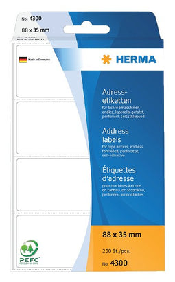 HERMA - Etiket herma adres 4300 88x35mm 250 stuks zig-zag