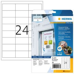 HERMA - Etiket herma 4573 66x33.8mm folie wit 480st