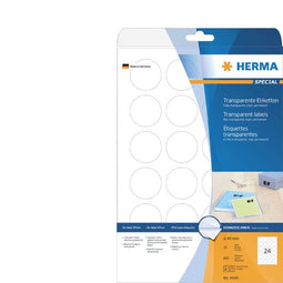 HERMA - Etiket herma 4686 40mm rond transparant 600 stuks