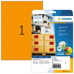 HERMA - Etiket herma 5149 210x297mm a4 fluor or 20 stuks