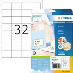 HERMA Etiketten Premium A4 wit 48,3x33,8 mm Papier 320 St.