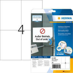 Herma Labels white 105x148 removable SuperPrint 100 pcs.