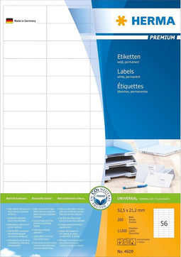 Herma Labels white 52,5x21,2 SuperPrint 11200 pcs.