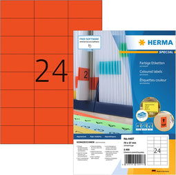 Herma printeretiketten Labels red 70x37 SuperPrint 2400 pcs.