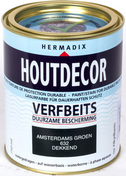 Hermadix Houtdecor Verfbeits dekkend - 0,75 liter - 632 Amsterdams Groen