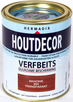 Hermadix Houtdecor Verfbeits Transparant - 0,75 liter - 654 Mahonie