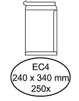 Hermes - Envelop hermes akte ec4 240x340mm zelfklevend wit 250 stuks