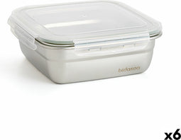 Hermetische Lunchtrommel Bidasoa Theo 18,3,5 x 18,3 x 6,8 cm Zilverkleurig 1,2 L Metaal