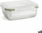 Hermetische Lunchtrommel Bidasoa Theo Rechthoekig 1,8 L 23 x 18 x 8 cm Metaal (6 Stuks)