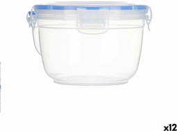 Hermetische Lunchtrommel Cilinder Transparant Polypropyleen 1,2 L 15,5 x 10,5 x 15,5 cm (12 Stuks)