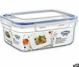Hermetische Lunchtrommel Dem Rechthoekig 800 ml 17 x 13 x 8 cm (12 Stuks)