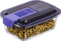 Hermetische Lunchtrommel Luminarc Easy Box Blauw Glas (380 ml) (6 Stuks)