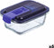 Hermetische Lunchtrommel Luminarc Easy Box Blauw Glas (380 ml) (6 Stuks)