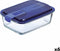 Hermetische Lunchtrommel Luminarc Easy Box Blauw Glas (6 Stuks) (1,22 L)