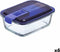 Hermetische Lunchtrommel Luminarc Easy Box Blauw Glas (6 Stuks) (820 ml)