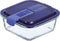 Hermetische Lunchtrommel Luminarc Easy Box Blauw Glas (760 ml) (6 Stuks)