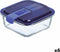 Hermetische Lunchtrommel Luminarc Easy Box Blauw Glas (760 ml) (6 Stuks)